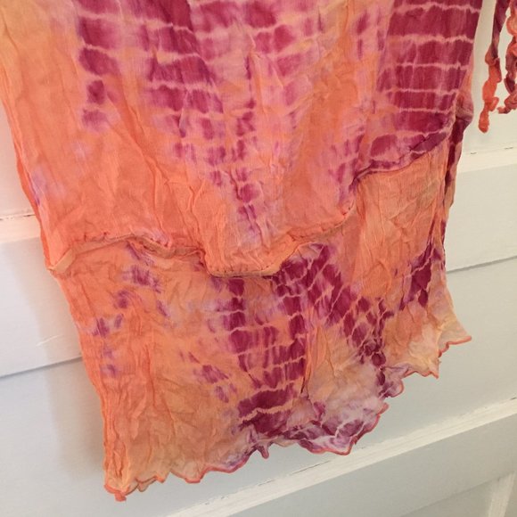 BEDO pink purple wide-neck tie dye top - size L - Picture 6 of 10